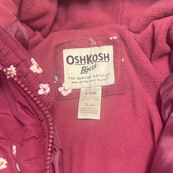 OshKosh B'gosh Pink Floral Snowsuit - Picture 5 of 10